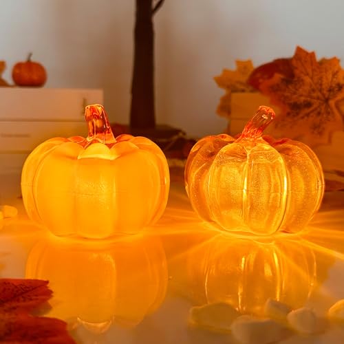 ACAREY Herbstdeko Kürbis Deko mit LED Licht, 2 Stück Herbst Deko Kürbis Laterne, Herbst Dekoration Halloween Deko Kürbis Beleuchtet Für Erntedankfest Halloween Weihnachten Tischdeko Innen Party ACAREY Herbstdeko Kürbis Deko mit LED Licht, 2 Stück Herbst Deko Kürbis Laterne, Herbst Dekoration Halloween Deko Kürbis Beleuchtet Für Erntedankfest Halloween Weihnachten Tischdeko Innen Party von ACAREY