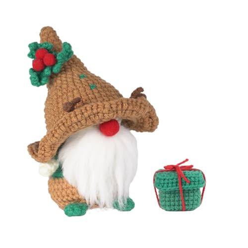 ACAREY Komplett Häkelset für Anfänger Tiere, Häkelset für Anfänger, Weihnachts-Ornament, DIY Häckeln Stricken für Anfänger Set mit Häkelnadeln Garn, Weihnachts-Donut-Zwerg-Häkel-Kits (B) von ACAREY