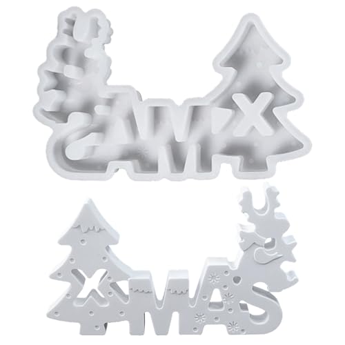 ACAREY Silikonformen Gießformen Weihnachten Ornament Casting Mould mit Elch Tannenbaum Design für Kerzen Gips Dekoration ACAREY Silikonformen Gießformen Weihnachten Ornament Casting Mould mit Elch Tannenbaum Design für Kerzen Gips Dekoration von ACAREY