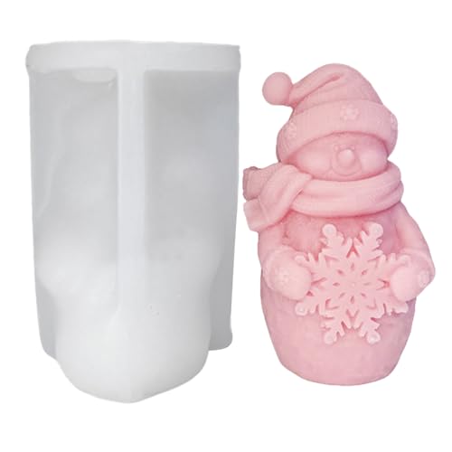 ACAREY Weihnachtsdeko Schneemann Silikonformen Gießformen, 3D Silikon Gießform DIY Kerzenherstellung, Gipsformen zum Gießen, Kerzenform Geschenk (A) von ACAREY