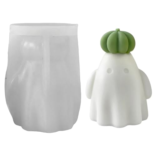 Halloween Hexenhut Kürbis Kerzen Silikonform, 3D Zwergenfiguren Kerzen Formen Silikon, Geist Kerzenform Gießform Aromatherapie Kerzen, Halloween Herbst Deko (06) von ACAREY