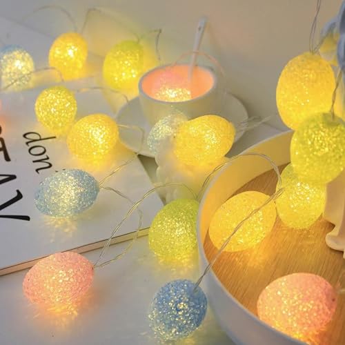 Lichterkette Ostern,3M Osterlichter mit 20 Lichter 8 Funktionen, batteriebetriebene LED Lichterkette für Eierdekorationfür die Osterdekoration im Innen und Außenbereich (1.7 Meter 10 Lichter) von ACAREY
