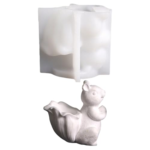 Niedliche Eichhörnchen Rucksack Silikon Gießform Aufbewahrungsbox für Kreative Kerzen und Deko Hochwertige 3D Form für Herbstdeko Bastelprojekte (02) von ACAREY