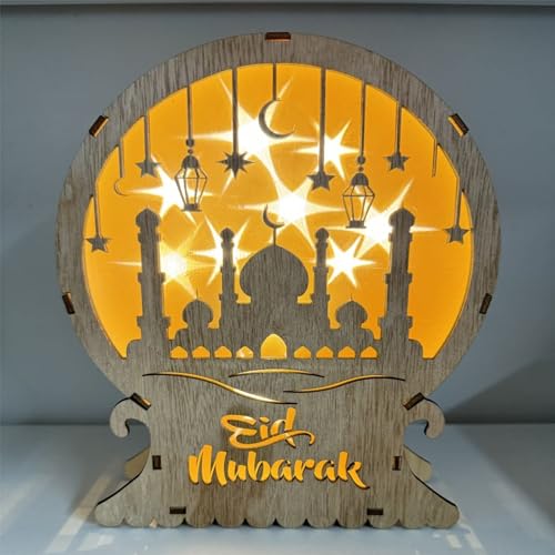 Ramadan Deko Laterne, LED Ramadan Dekoration Lampe Eid Mubarak Ramazan Dekor, LED Mond Und Sterne Deko Muslimische Deko Lampe, Ramadan Laterne Für Schlafzimmer Tisch Deko, Ramadan Geschenke (A) von ACAREY