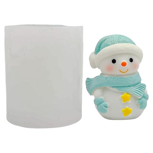 Schneemann Silikonformen Gießformen Weihnachten Kerzen Formen Silikon Schneemann, 3D Silikonform Weihnachten Kerzen, Kerzenform Weihnachtsdeko Gießformen Silikon Giessform für DIY Duftkerze (B) von ACAREY
