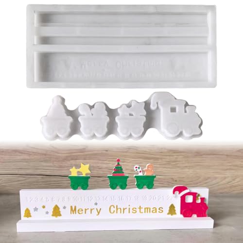 Silikonformen Gießformen Adventskranz, Weihnachten Gießform Adventskalender Kerzenhalter, DIY Kerzenform Weihnachts Silikonform, Gipsformen zum Gießen Geschenk für Weihnachten (A) von ACAREY