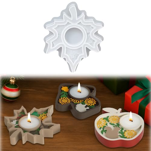Silikonformen Gießformen Herbst, Apfel Gießformen Silikon Kerzenhalter, Gießform Silikon Tablett, Teller Silikonform Herbst Für Kerzenhalter, Giessformen Teelichthalter Für DIY Thanksgiving (C) von ACAREY