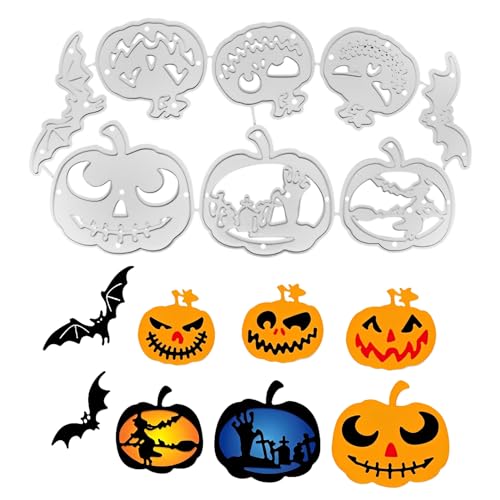 Stempel und Stanzen Set, Halloween Dancing Skeleton Cutting Dies, DIY, Scrapbooking, Album, dekorative Prägepapier-Stanzformen, Festivalkarten, Creative Skeleton Skull Metal Cutting Dies, (16PCS) von ACAREY