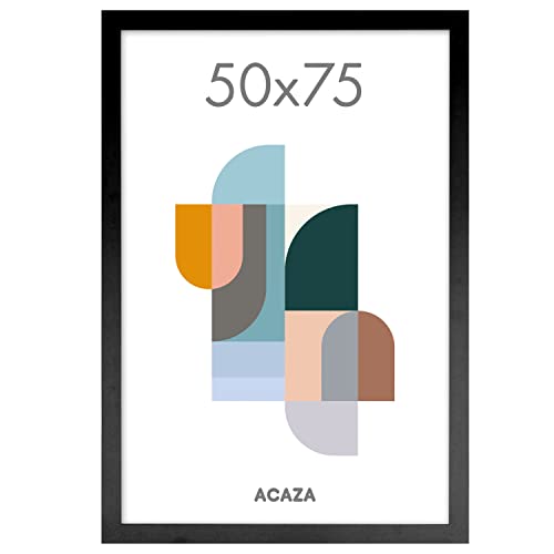 ACAZA Bilderrahmen, 50 x 75 cm, für Fotos, Puzzles oder Poster, MDF-Holz, Schwarz von ACAZA