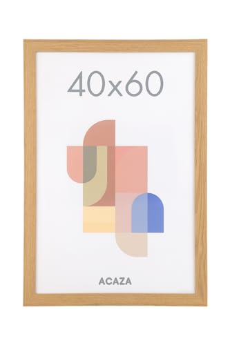 ACAZA Bilderrahmen 40 x 60 cm, MDF Holz für Fotowand, großer Fotorahmen für Poster oder Bilder als Bilderwand Deko, Warme Eiche von ACAZA