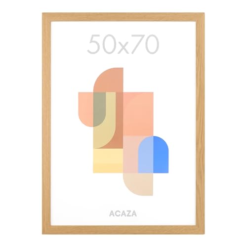 ACAZA Bilderrahmen 50 x 70 cm, MDF Holz für Fotowand, großer Fotorahmen für Poster oder Bilder als Bilderwand Deko, Warme Eiche ACAZA Bilderrahmen 50 x 70 cm, MDF Holz für Fotowand, großer Fotorahmen für Poster oder Bilder als Bilderwand Deko, Warme Eiche von ACAZA