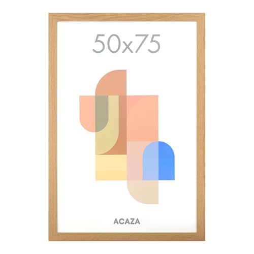 ACAZA Bilderrahmen 50 x 75 cm, MDF Holz für Fotowand, großer Fotorahmen für Poster oder Bilder als Bilderwand Deko, Warme Eiche ACAZA Bilderrahmen 50 x 75 cm, MDF Holz für Fotowand, großer Fotorahmen für Poster oder Bilder als Bilderwand Deko, Warme Eiche von ACAZA