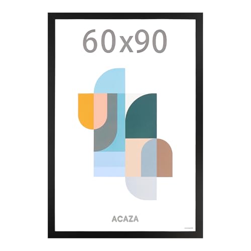 ACAZA Bilderrahmen 60x90 cm – für Poster, Puzzles und Fotos – Hoch- oder Querformat – MDF-Holz und Polystyrolglas – Schwarz – Wanddekoration ACAZA Bilderrahmen 60x90 cm – für Poster, Puzzles und Fotos – Hoch- oder Querformat – MDF-Holz und Polystyrolglas – Schwarz – Wanddekoration von ACAZA