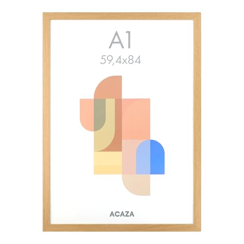ACAZA Bilderrahmen Format A1-59,4 x 84 cm - für Fotos, Posters, Bilder und Plakate - Din A1 - Holz und Plexiglas, Warme Eiche ACAZA Bilderrahmen Format A1-59,4 x 84 cm - für Fotos, Posters, Bilder und Plakate - Din A1 - Holz und Plexiglas, Warme Eiche von ACAZA