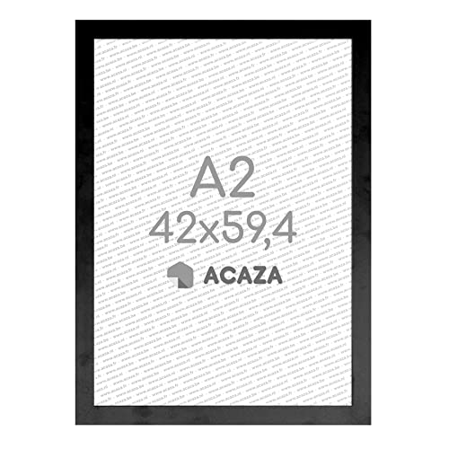 ACAZA Bilderrahmen DIN A2 schwarz bilderrahmen 42x59,40 cm MDF Holz Bilderrahmen von ACAZA