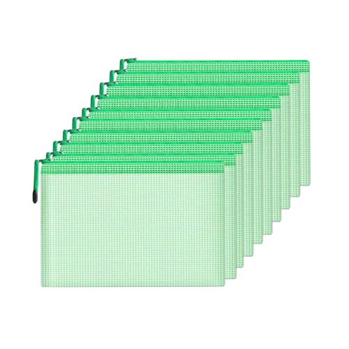 Netz-Dokumententasche, wasserdicht, A4-Größe, mit Reißverschluss, für Haushalt, tägliche Aufbewahrung, Schule, Büro, M-D-2B (Grün, B5 (29 x 20 cm) von ACBSUSU