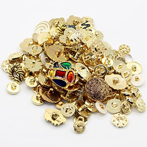 150 Gramm 2 & 4 Löcher Knöpfe Mix für DIY Handwerk Bookscrapping DIY DIY Handwerk DIY DIY Verschiedene Größen und Farben GOLD von ACCESSOIRES LEDUC