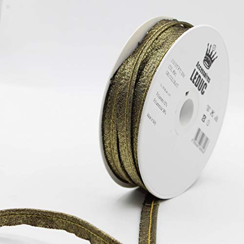20 Meter Keder, 13 Farben, Metall, Lurex, 10 mm (8 + 2) (8361 Antikgold) von ACCESSOIRES LEDUC