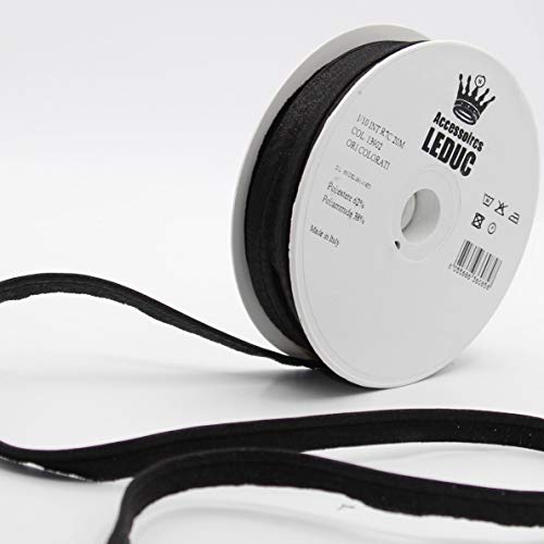 20 Meter Paspelband13 Farben Metall Lurex 10 mm (8+2) (13902 Schwarz) von ACCESSOIRES LEDUC