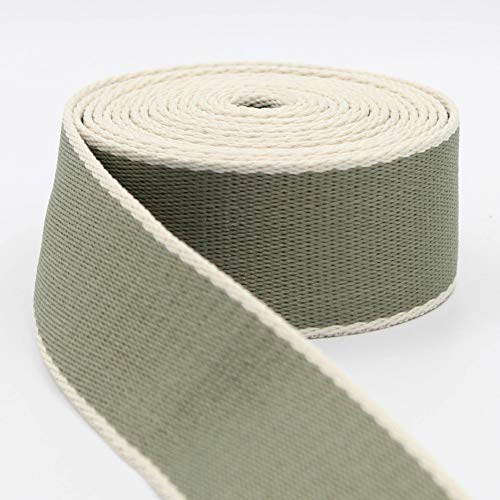 5 m Gurt, zweifarbig, Ecru, Baumwollmischung, 38 mm, Hellgrün 04 5 m Gurt, zweifarbig, Ecru, Baumwollmischung, 38 mm, Hellgrün 04 von ACCESSOIRES LEDUC
