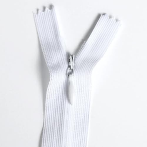 LEDUC 10 Reißverschlüsse, unsichtbar, Weiß, 45 cm, Nylon, Breite 2,4 cm, hohe Qualität, für Nähen, Kissen, Rock, Hose, Tasche, Shorts, Kleid, Möbel LEDUC 10 Reißverschlüsse, unsichtbar, Weiß, 45 cm, Nylon, Breite 2,4 cm, hohe Qualität, für Nähen, Kissen, Rock, Hose, Tasche, Shorts, Kleid, Möbel von ACCESSOIRES LEDUC