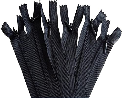 LEDUC 10 unsichtbare Reißverschlüsse, Schwarz, 40 cm, Nylon, Breite 2,4 cm, hochwertig, für Nähen, Kissen, Rock, Hose, Tasche, Shorts, Kleid, Möbel LEDUC 10 unsichtbare Reißverschlüsse, Schwarz, 40 cm, Nylon, Breite 2,4 cm, hochwertig, für Nähen, Kissen, Rock, Hose, Tasche, Shorts, Kleid, Möbel von ACCESSOIRES LEDUC