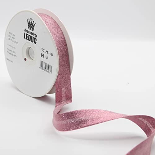 Leduc 20 Meter Schrägband, 13 Farben, Metall, Lurex, zum Nähen, doppelt gefaltet, 8 + 20 + 8 mm, italienische Qualität 8664 Light Pink Leduc 20 Meter Schrägband, 13 Farben, Metall, Lurex, zum Nähen, doppelt gefaltet, 8 + 20 + 8 mm, italienische Qualität 8664 Light Pink von ACCESSOIRES LEDUC