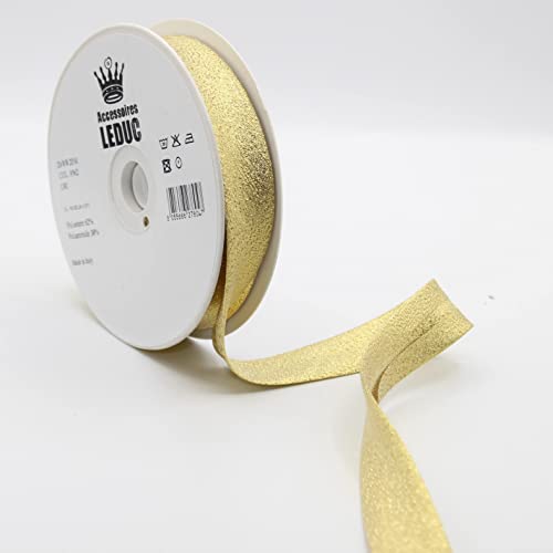 Leduc Schrägband, 13 Farben, Metall, Lurex, zum Nähen, doppelt gefaltet, 8 + 20 + 8 mm, italienische Qualität, 9562 Gold, 20 m Leduc Schrägband, 13 Farben, Metall, Lurex, zum Nähen, doppelt gefaltet, 8 + 20 + 8 mm, italienische Qualität, 9562 Gold, 20 m von ACCESSOIRES LEDUC