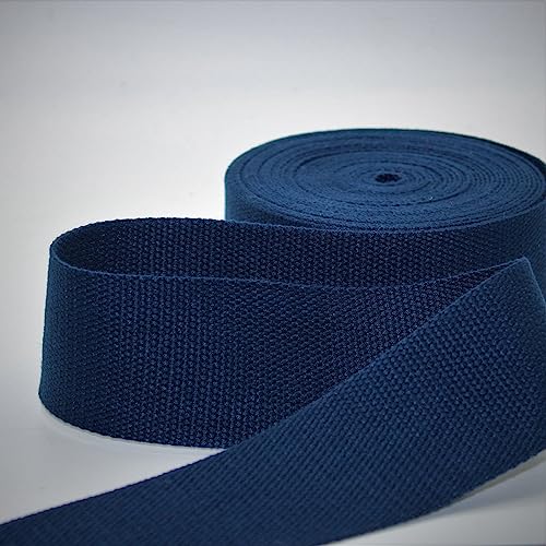 Leduc 3 Meter Gurt aus Baumwolle, Gepäck, Griff, Tasche, Gürtel, Gurt, Geschirr, Rucksack, Lederwaren, hohe Qualität, Marineblau (33), 5 cm von ACCESSOIRES LEDUC