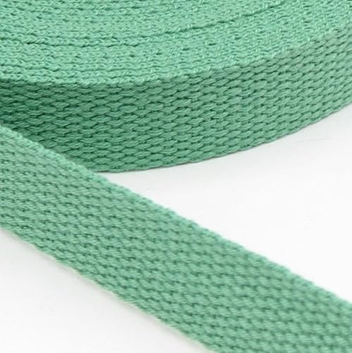 Leduc 3 Meter Gurt aus Baumwolle, für Gepäck, Griff, Tasche, Gürtel, Gurt, Geschirr, Rucksack, Lederwaren, hohe Qualität, Grün (07), 2 cm von ACCESSOIRES LEDUC