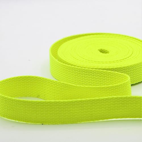 Leduc 3 Meter Gurt aus Baumwolle, für Gepäck, Griff, Tasche, Gürtel, Gurt, Geschirr, Rucksack, Lederwaren, hohe Qualität, Neongelb (68), 2 cm von ACCESSOIRES LEDUC