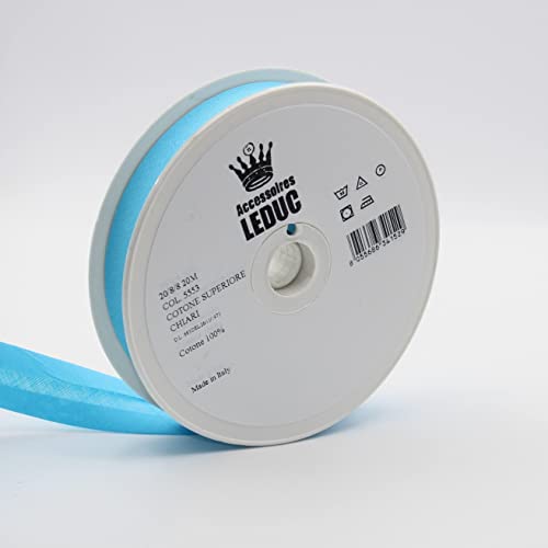 Leduc Schrägband, Baumwolle, 20 m, 30 Farben, für Doppelnähte, 8 + 20 + 8 mm, italienische Qualität, Türkis 5553 Leduc Schrägband, Baumwolle, 20 m, 30 Farben, für Doppelnähte, 8 + 20 + 8 mm, italienische Qualität, Türkis 5553 von ACCESSOIRES LEDUC