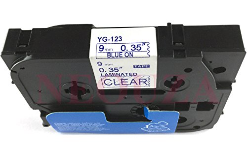 Kompatibel für Brother P-Touch TZe TZ blau auf transparent Label Tape 6 mm 9 mm 12 mm 18 mm 24 mm 36 mm alle Größe TZe-123 9mm blau/transparent von NEOUZA