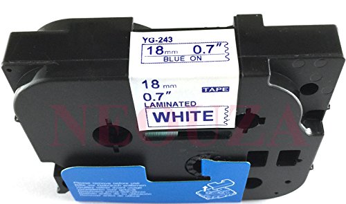 Kompatibel mit Brother P-Touch TZe TZ Blau auf Weiß Etikettenband 6 mm 9 mm 12 mm 18 mm 24 mm 36 mm alle Größen TZe-243 18mm blau/weiß von ACD.Label
