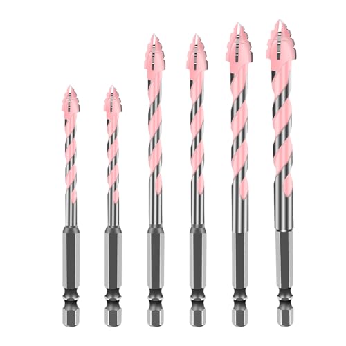 ACESOME Sägezahn Bohrer, Rosa Gerwand Bohrer mit 4 Schneiden, Exzenterbohrer Sägezahnbohrer Set Bohrersets für Beton Glas Mauerwerk (66/88/10/12mm) von ACESOME ㅤ