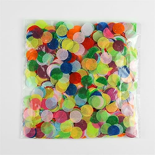 Party-Dekorationen, 1 cm - 1,5 cm, 10 g/Beutel Melange-Papier-Konfetti, Konfetti, Hochzeit, Geburtstag, Party, Dekoration, rund, transparent, gefülltes Ballonkonfetti (Farbe: 14) von ACHVAC