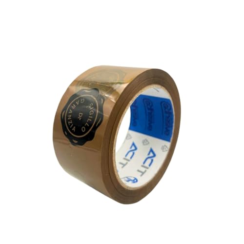 ACIT Paketklebeband, 66 m x 50 mm (36 Rollen) braunes Klebeband mit Garantie-Siegel, Verpackungsband, schwarze Versiegelung, für Verpackung und Versand, 66 m x 50 mm von ACIT