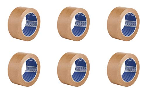 ACIT Ökologisches braunes Papier-Klebeband - 6 Rollen-Packung - 50 m x 50 mm - ohne Lösungsmittel von ACIT