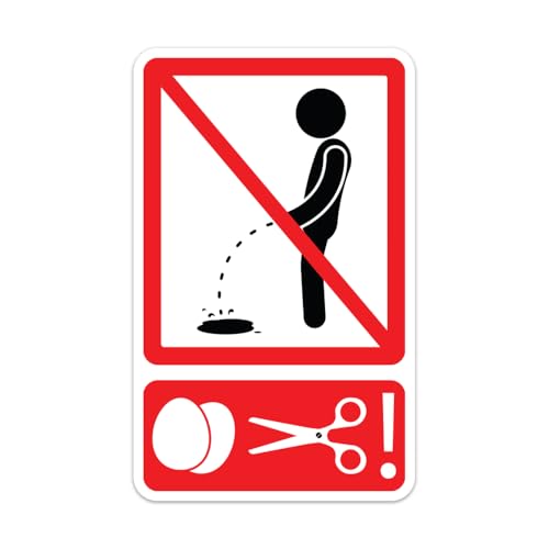 Lustiger Urinieren Verboten - Aufkleber, Pinkeln Verboten Sticker – Wasser- und UV-beständig, Büro, Badezimmer, office, toilette sticker sign von ACME LABS
