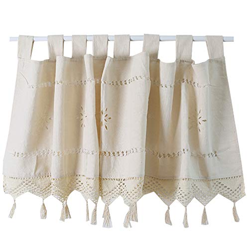 ACMHNC Scheibengardinen Küche, Landhausstil Leinen Kurzgardine, Vintage Hohle Häkelnspitze Vorhänge Romantisch Fensterdekoration für Cafe Bistro 1 Stück,Beige,W x H 150x105cm ACMHNC Scheibengardinen Küche, Landhausstil Leinen Kurzgardine, Vintage Hohle Häkelnspitze Vorhänge Romantisch Fensterdekoration für Cafe Bistro 1 Stück,Beige,W x H 150x105cm von ACMHNC