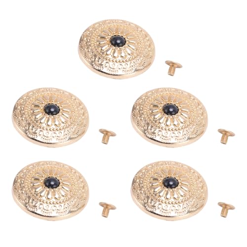 ACOGEDO 5 Sets Schraubknopf Nietknöpfe Zinklegierung 30mm Goldfarbe Chrysanthemenmuster Schwarzes Türkiser Kappe Retro -Dekorationsknöpfe mit 4,5 Mm Schraube ACOGEDO 5 Sets Schraubknopf Nietknöpfe Zinklegierung 30mm Goldfarbe Chrysanthemenmuster Schwarzes Türkiser Kappe Retro -Dekorationsknöpfe mit 4,5 Mm Schraube von ACOGEDO