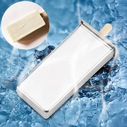 ACOGEDO Edelstahl-Eiscremeform mit Sechs-Kapazitäts-Design für Heimküche DIY-Eis Am Stiel Maker-Werkzeug (Flache Köpfe Flachplatte) von ACOGEDO