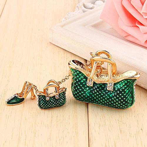 ACOGEDO Sparkling -Kristall -Schlüsselbund Charme mit Mini Bag Anhänger für Handtasche oder Autoschlüssel Modische Legierung und Schlüsselring Set von ACOGEDO
