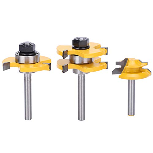 Premium 3pcs Stile Router Bit Set 45 ° - Präzisionsholz -Arbeiten Cutter Werkzeug mit 3 Zähnen T förmig 1/4 Schaft Zum Kanten, Rillen und Texturierungsprojekte Premium 3pcs Stile Router Bit Set 45 ° - Präzisionsholz -Arbeiten Cutter Werkzeug mit 3 Zähnen T förmig 1/4 Schaft Zum Kanten, Rillen und Texturierungsprojekte von ACOGEDO