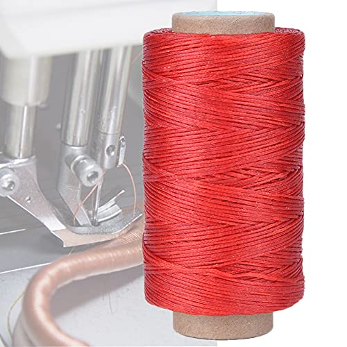 Premium -Wachsen Nähfaden für Lederhandwerk - 250 Meter 150D Flaches Handnähfaden weiß für -Kuhlatten -Lederarbeit und Accessoires (Rot) von ACOGEDO