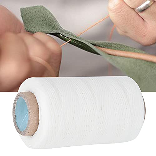 Premium -Wachsen Nähfaden für Lederhandwerk - 250 Meter 150D Flaches Handnähfaden weiß für -Kuhlatten -Lederarbeit und Accessoires (WHITE) von ACOGEDO