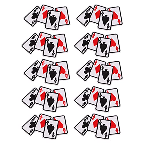 Vielseitige 20pcs -Eisen auf Bestickten Spielkarten -Flecken für Kleidung und Accessoires - Wattestäte Nähwerk für DIY -Bekleidung und Reparaturen von ACOGEDO
