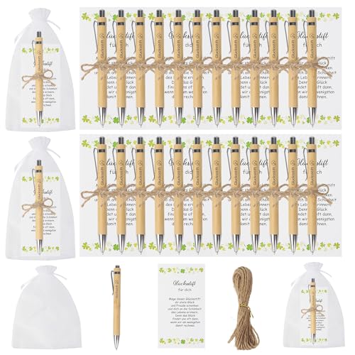 ACOMTUO 24 Stück Glücksstift Kugelschreiber Geschenke, Dankeschön Geschenke, Abschiedsgeschenk Erzieherin, Abschiedsgeschenk Schüler Grundschule, Abschiedsgeschenk für Kollegen Schüler von ACOMTUO
