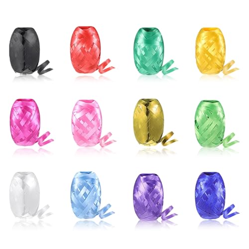 12 Stück Geschenkband Kräuselband Ringelband Set, 5mm x 10 m je Rolle, Rolle Ringelband in Bunten Farben, Tolles Set Geschenkbänder in Geschenkverpackung, für Wedding Decoration, Luftballon Party Deko 12 Stück Geschenkband Kräuselband Ringelband Set, 5mm x 10 m je Rolle, Rolle Ringelband in Bunten Farben, Tolles Set Geschenkbänder in Geschenkverpackung, für Wedding Decoration, Luftballon Party Deko von ACONDE