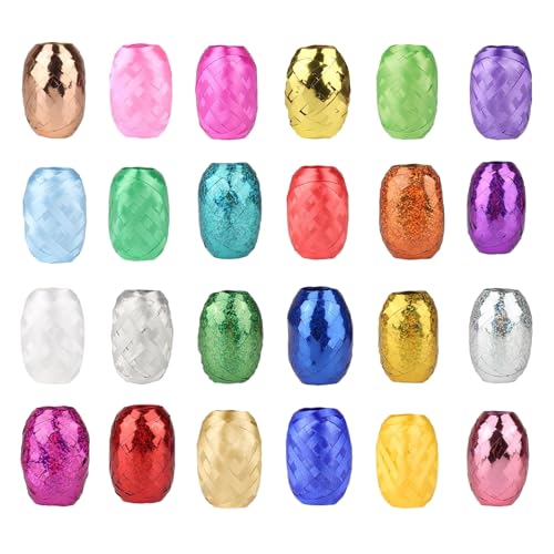 24 Stück Geschenkband Kräuselband Ringelband Set, 5mm x 10 m je Rolle, Rolle Ringelband in Bunten Farben, Tolles Set Geschenkbänder in Geschenkverpackung, für Wedding Decoration, Luftballon Party Deko 24 Stück Geschenkband Kräuselband Ringelband Set, 5mm x 10 m je Rolle, Rolle Ringelband in Bunten Farben, Tolles Set Geschenkbänder in Geschenkverpackung, für Wedding Decoration, Luftballon Party Deko von ACONDE